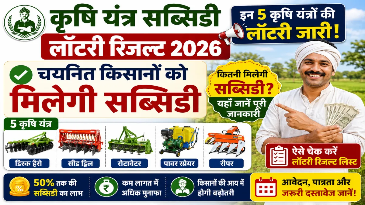 Krishi Yantra Subsidy Lottery Result 2026